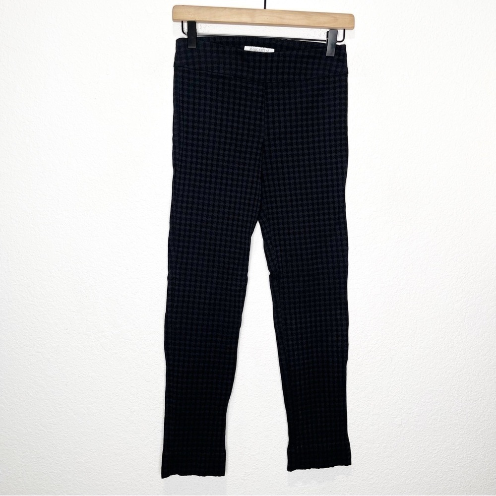Margaret M Slimming Navy Catherine Jacquard Pants Check Pattern